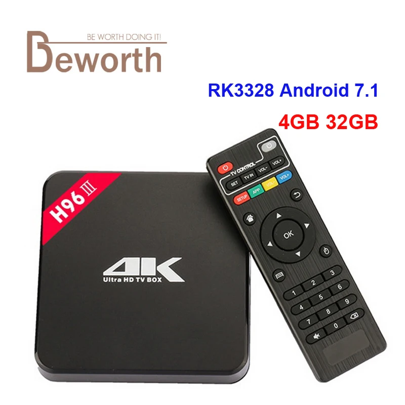 

H96-III RK3328 Android 7.1 4GB/32GB TV Box Quad Core USB 3.0 Wifi 4K VP9 H.265 HDMI Smart Media Player PK H96 Set Top Box