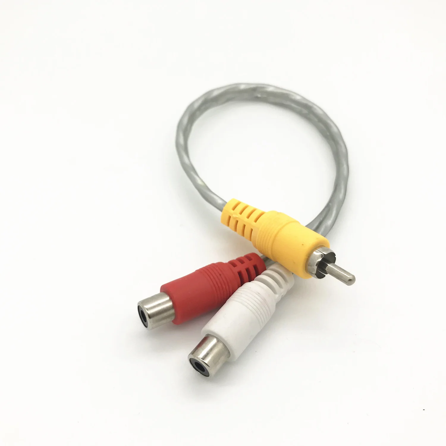 Бесплатная доставка 1 RCA Мужской моно до 2 Женский стерео аудио сплиттер A/V Y КАБЕЛЬ