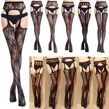 

Multi Style Women Black Sexy Stripe Elastic Stockings Fishnet Stockings Thigh Sheer Tights Embroidery Pantyhose Sexy Lingerie