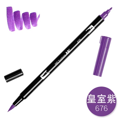 TUNACOCO, 1 шт., AB-T, японская TOMBOW ручка, двойная головка, маркеры, цветная мягкая кисть, ручка, водный маркер, ручка для рисования, принадлежности bb1710080 - Цвет: 676
