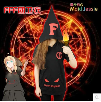 

Cosplay Anime Baka to Test to Shoukanjuu Flaming Fire Force FFF Group Cos Summer New Short SleeveT-Shirt