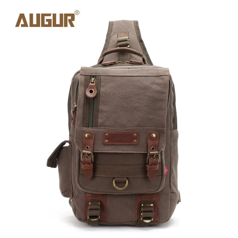 

AUGUR Man Shoulder Bag Male Casual Travel Military Larger Sling Chest pack Bag Men's Canvas Messenger Bags Chest Sling Bag