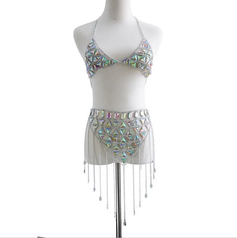 

2019 new accessories European and American fashion stitching hollowed out skirt skirt suit body chain