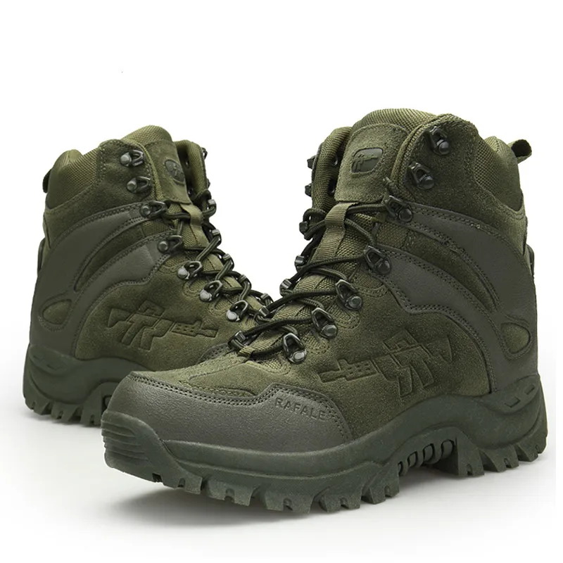 

Men Desert Military Tactical Boots Army Outdoor Hiking Boot Fashion Casual Shoes Waterproof Work Combat Boots Army GreenXX-311