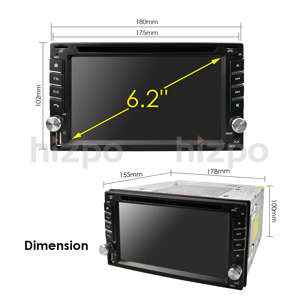 Hizpo 2 Din Автомобильный gps радиотape рекордер 6 дюймов для Nisson навигация аудио стерео
