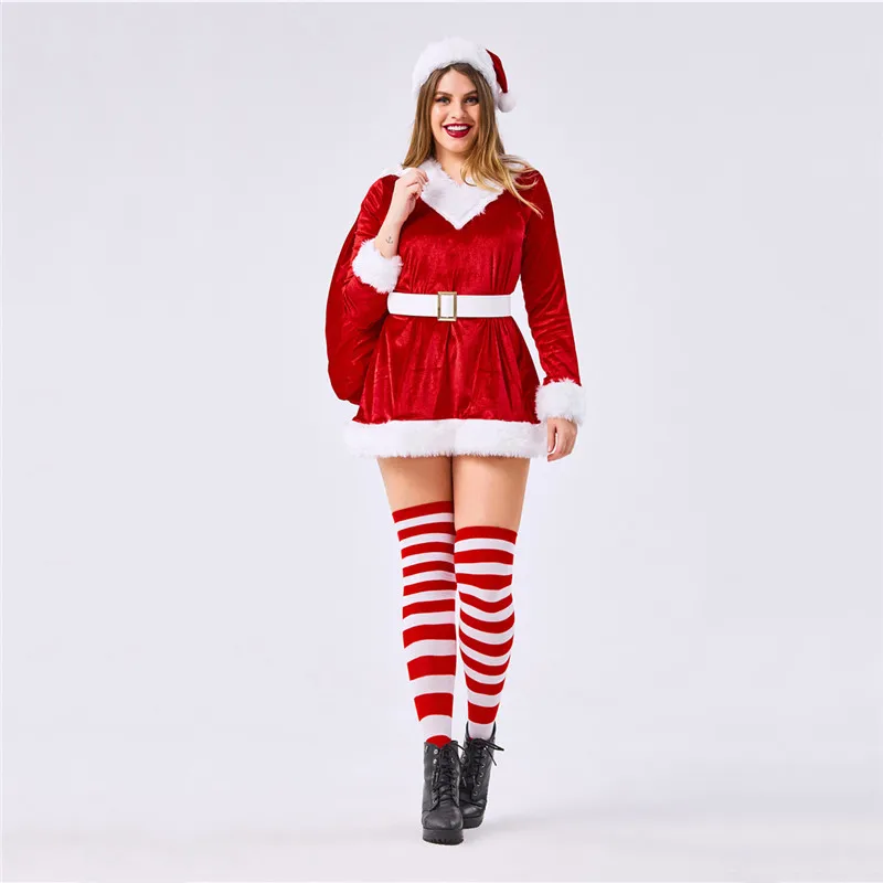 Cosplay&ware Sladuo Plus Size Long Sleeve Christmas Dress Sexy Female Elf Santa Claus Costume Cosplay Party Adult Fancy -Cosplayware Store HTB1uLe6XOnrK1Rjy1Xcq6yeDVXaV.jpg