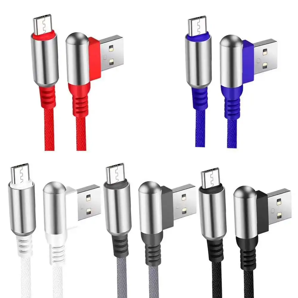 Нейлоновый USB-кабель для зарядки телефона А кабель быстрой с углом 90 градусов