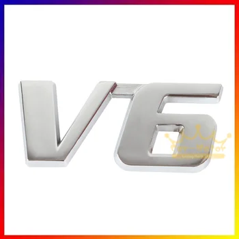 

3D Aluminum Alloy V6 Car Auto Styling Symbol Decorative Emblem Decal Badge Sticker Universal (0210)