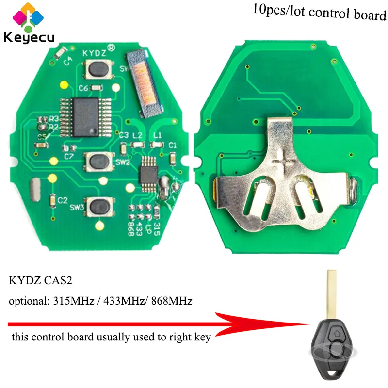 KEYECU 10 шт./лот Замена KYDZ удаленный ключевой печатная плата-315 МГц/315LP/433 МГц/868 МГц ID46 PCF7942 для BMW CAS2 Системы