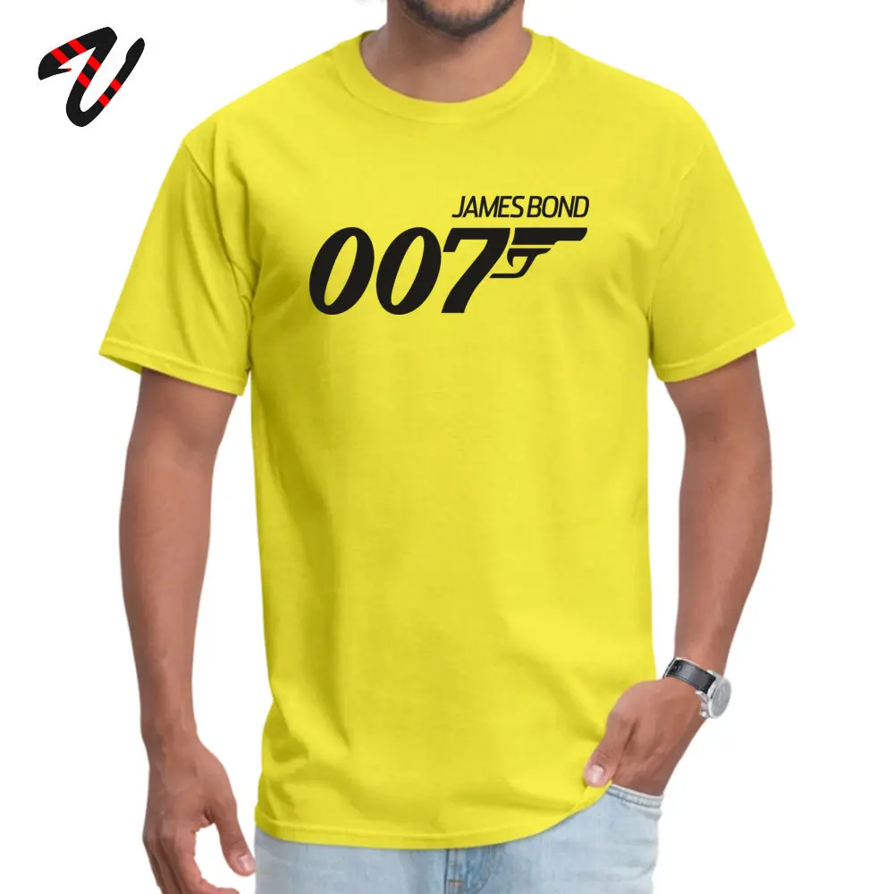 Tops & Tees BlackJamesBond Mother Day Cute Camisa Short Sleeve 100% Cotton O Neck Men's T-Shirt Camisa T-Shirt Black190627James-Bond-007 yellow