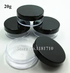 Sambette оптовая продажа 500 шт./лот 20 г Пластик Jar бутылочка для косметики составляют образец Jar Дисплей контейнер с черной Кепки