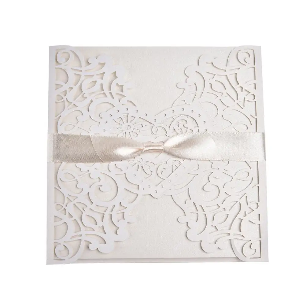  2018 Hot 10PCS European Style Elegant Delicate Carved Lace Wedding Party Invitations Cards Wedding  - 32902877262