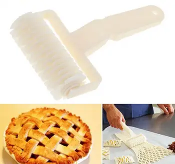 

2016 Multi-function new White Plastic Baking Tool Cookie Pie Pizza Pastry Lattice Roller Cutter Craft Free Shipment cooking help