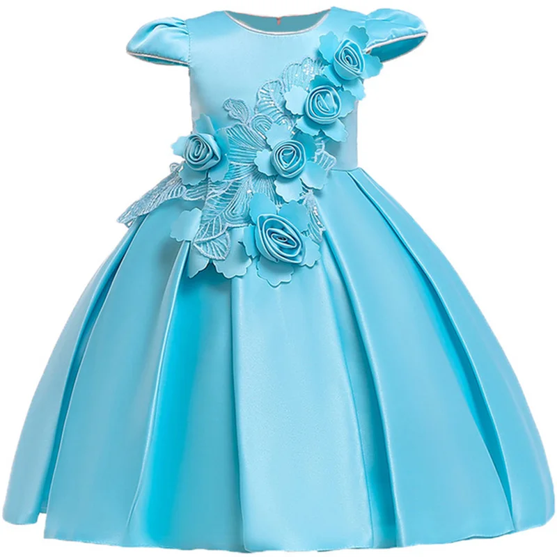 Свадебное платье принцессы с цветочным рисунком для маленьких девочек от 2 до 10 лет Детские Полосатые платья для малышей, Рождественская одежда для детей