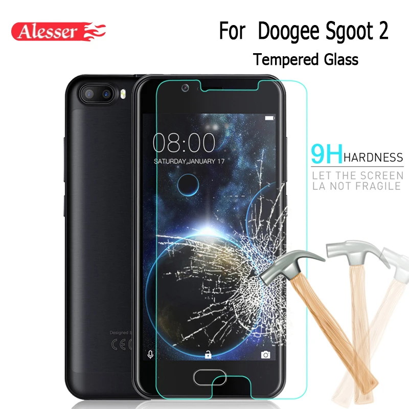 

Alesser For Doogee Shoot 2 Tempered Glass Film Anti-Scratch and Explosion-proof Screen Protective Steel Film For Doogee Shoot 2