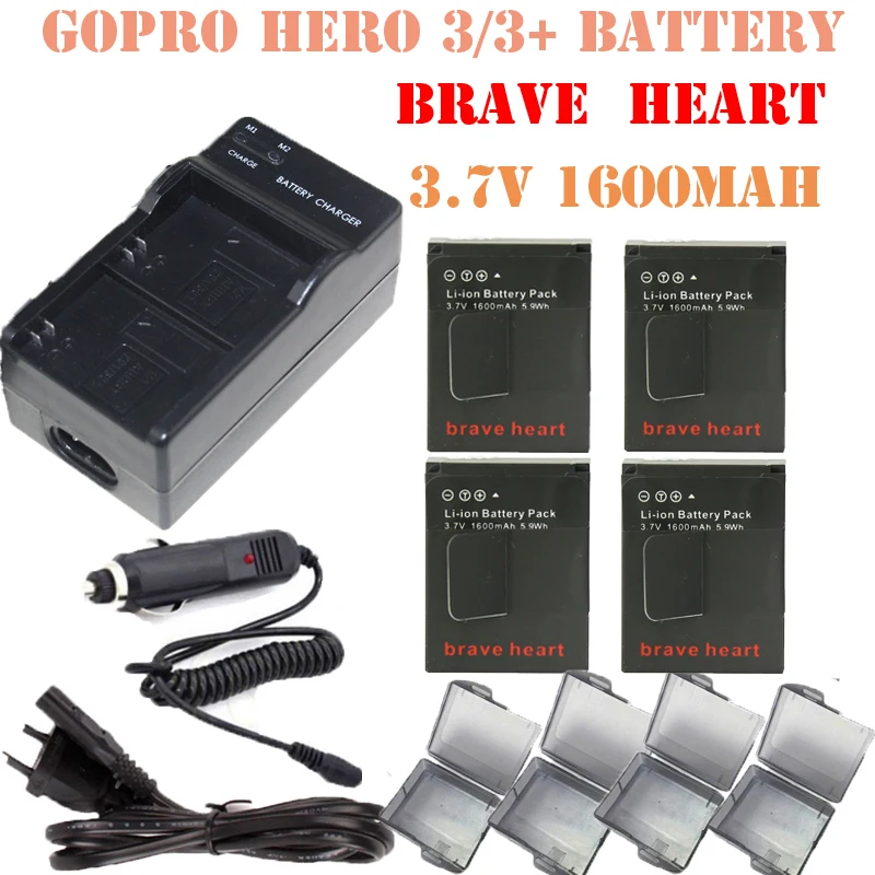  1600  AHDBT-301/302 4x gopro hero3  AHDBT301 bateria +     GoPro 3 Go Pro Hero3 3 +  