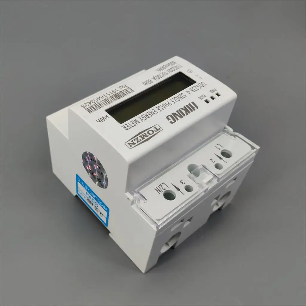 Baratos 10 (100) A 110 V 220 V 60HZ monofásico tres cables carril Din KWH Watt hora din medidor de energía LCD para América