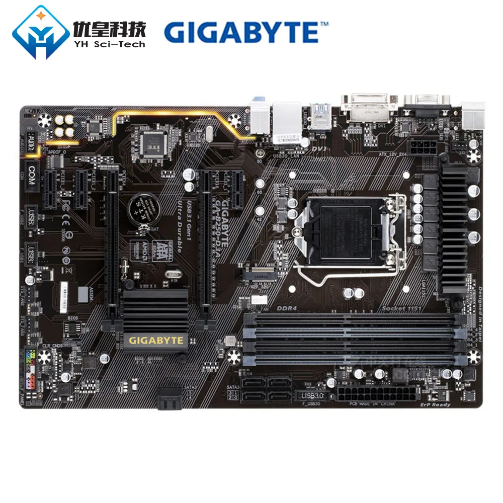 

Original Used Desktop Motherboard Gigabyte B250-D3A B250 LGA 1151 Core i7/i5/i3/Pentium/Celeron DDR4 64G SATA3 ATX
