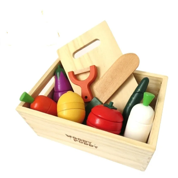 Baby Wooden Toy Children Kitchen Toys Colorful Cut Play ...