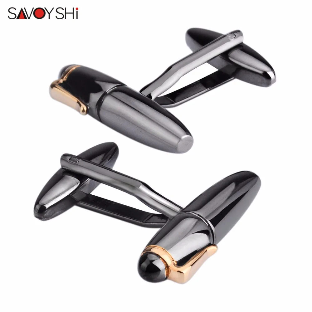 SAVOYSHI Fashion Pen Cufflinks for Mens Shirt Cuff bottons High Quality Black Cuff links Business Gift Brand Men Jewelry Design цена SAVOYSHI Fashion Pen Cufflinks for Mens Shirt Cuff bottons High Quality Black Cuff links Business Gift Brand Men Jewelry Design цены онлайн