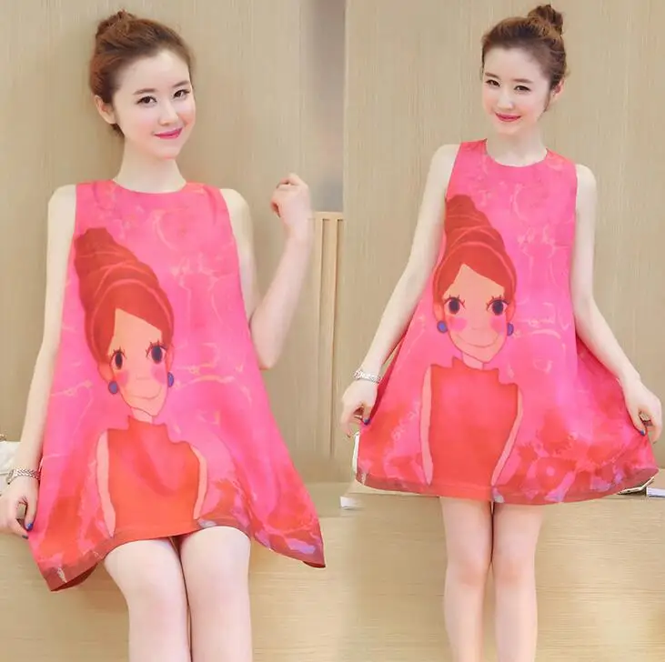 

2017 summer new maternity dress in long paragraph dress loose shirt fashion large size women