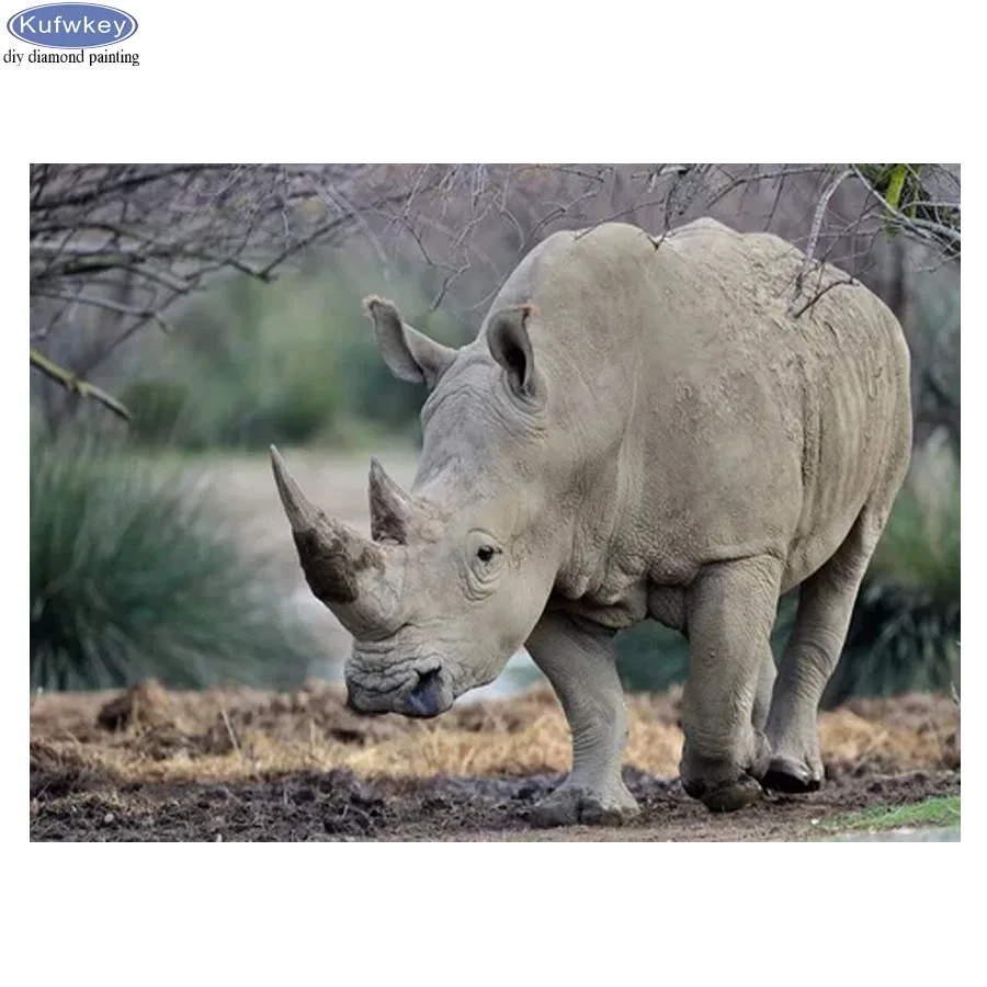 DIY Алмазная картина rhinoceros вышивка крестиком Животные узоры бусины наборы 5D