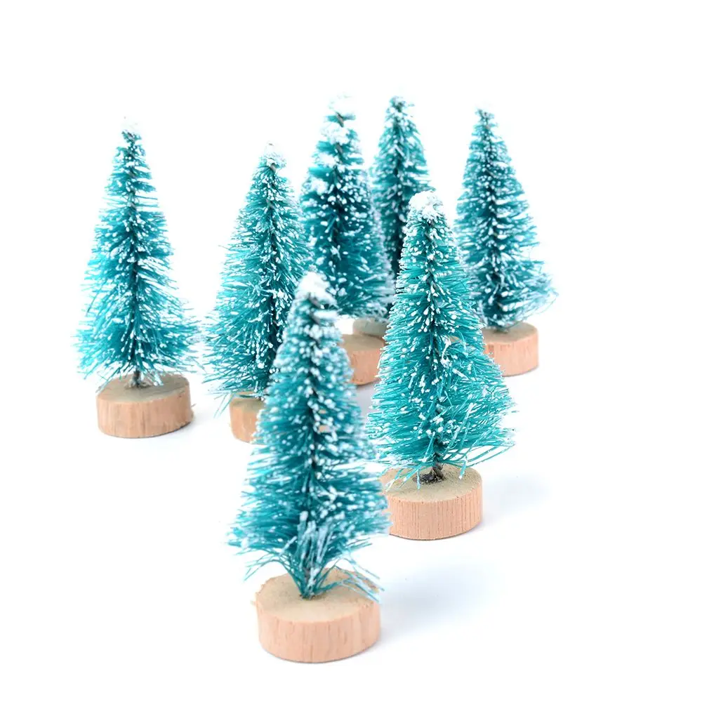 

1pc/10pcs DIY Christmas Tree Small Pine Tree Mini Trees Placed In The Desktop Home Decor Snow Frost Christmas Decoration
