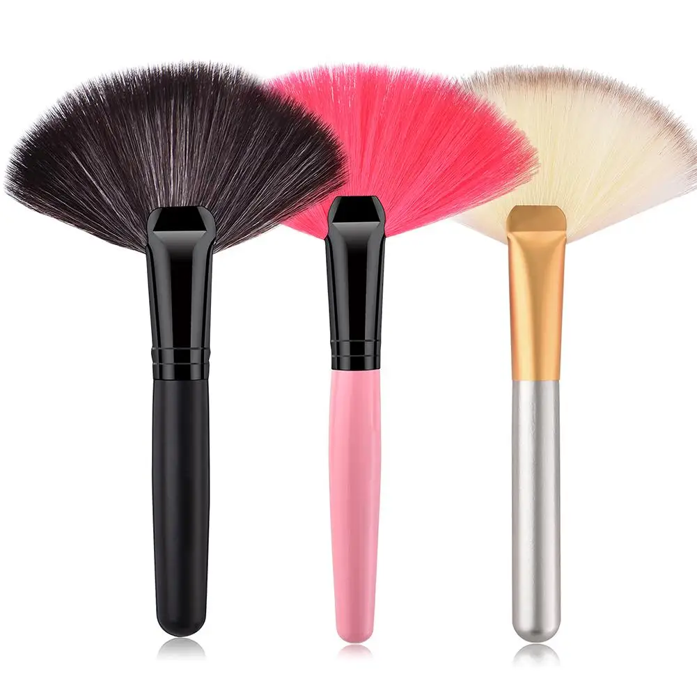 

1PC Pro Big Fan Highlighter Brush Soft Fan Powder Brush Slim Soft Portable Makeup Brush Beauty Tools Pincel Para Maquiagem