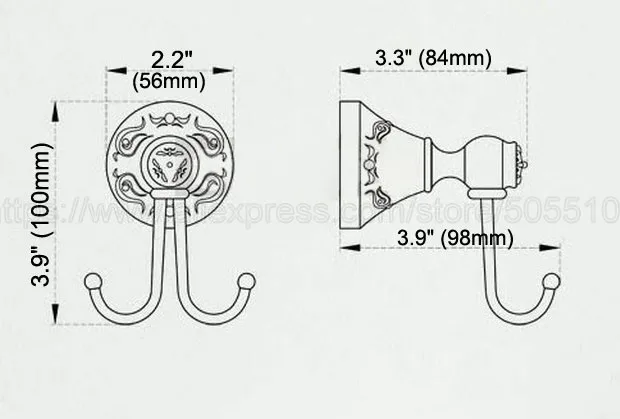 Oil Rubbed Bronze Coat Hook Bathroom Hardware Wall Mounted Bathroom Hanging Hook Bathroom Hardware zba450