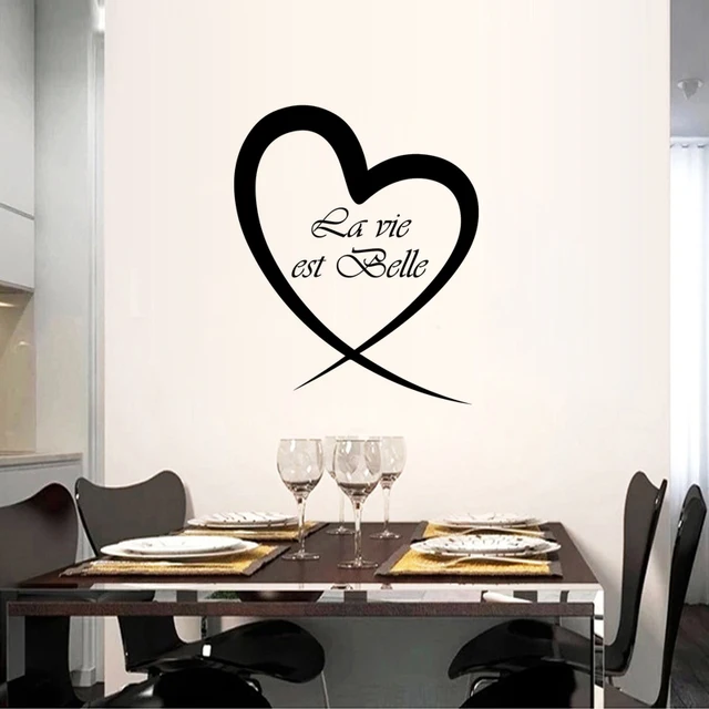 French Vie Est Belle Sticker Restaurant Kitchen Removable Vinyl Wall French Vie Est Belle Sticker Restaurant Kitchen Removable Vinyl Wall Stickers Diy Home Decor Waterproof Wallpaper