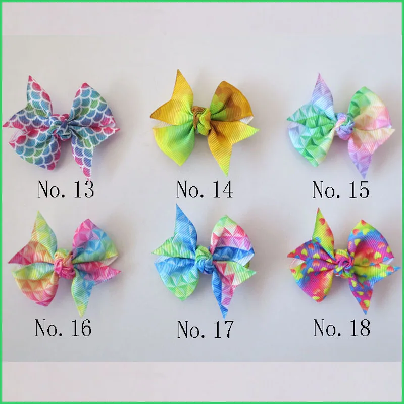 300 BLESSING Girl 2.5/" Diamond Rainbow Wing Hair Bow Clip Unicorn Clover Fruit