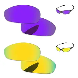 24 К золотой и плазменный фиолетовый 2 пары зеркало Поляризованные замена оптические стёкла для Джульетта Солнцезащитные очки женщин рамки