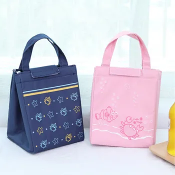 

Large Capacity Cartoon Folding Canvas Lunch Bag Thermal Food Picnic Cooler Storage Bag Portable Reusable Tote Bag Women Men