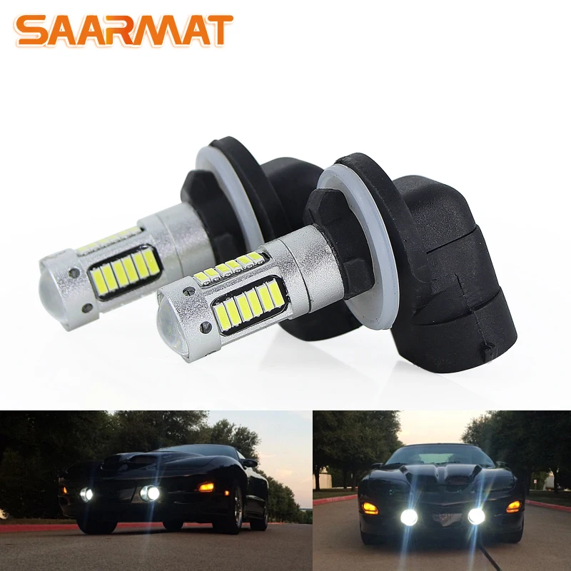 2x H3 55W High Power 4014 30SMD LED Yellow Orange Fog Driving DRL Light Bulbs US