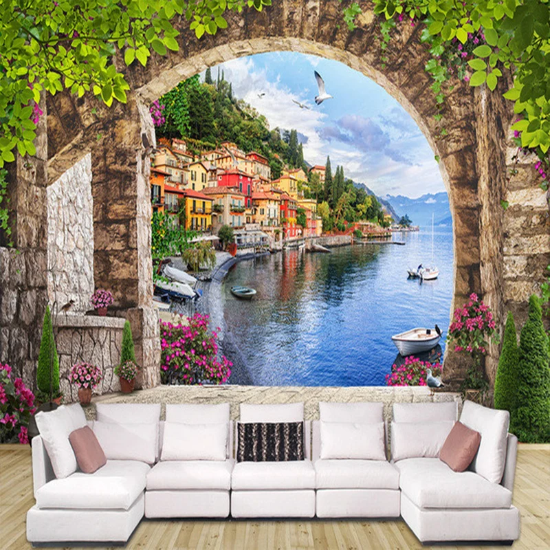 

Custom Photo Wall Papers 3D Stereo Arch City Building Murals Living Room Bedroom Restaurant Background Wallpaper Roll Home Decor