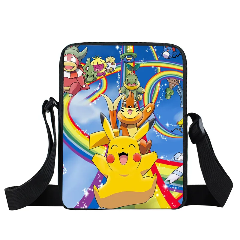 

Pokemon Eevee Cartoon Anime Children's School Bag Kids Boy Girl Pikachu Cross bags Daily Messenger Bag