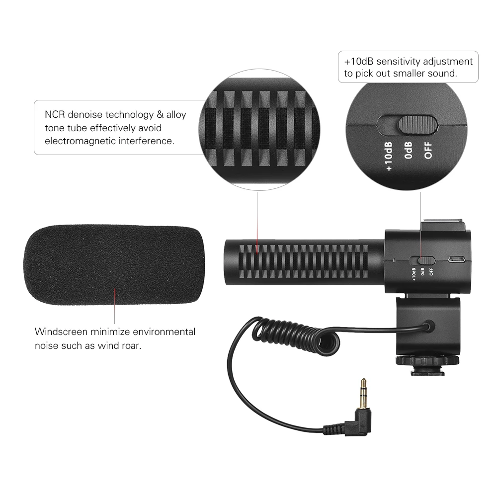 Ordro Cm 5 External Microphone Condenser Mic W Hot Shoe Mount For Canon Nikon Sony Dslr Digital Video Camera Camcorder Condenser Mic External Microphonemicrophone Condenser Aliexpress