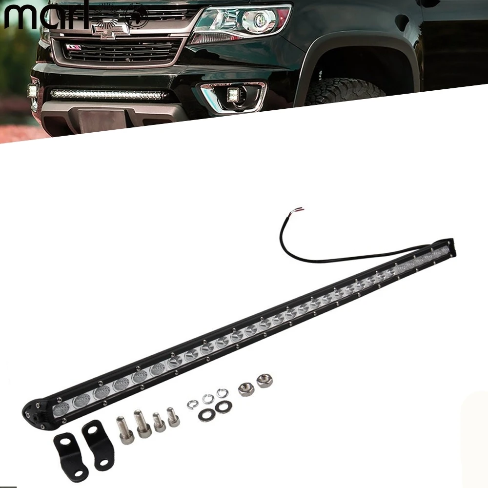 

Marloo Extreme Slim LED 90W 32" Spot Flood Combo Beam Off Road Lighting Work Single Row Light Bar For Jeep, SUV,Truck, 4X4, Boat