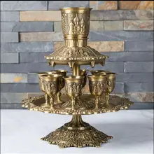 12 шт./компл. Античное золото с гравировкой для цинковый сплав металла винный набор посуда для питья графин для напитков барный винный набор комплект JJ032