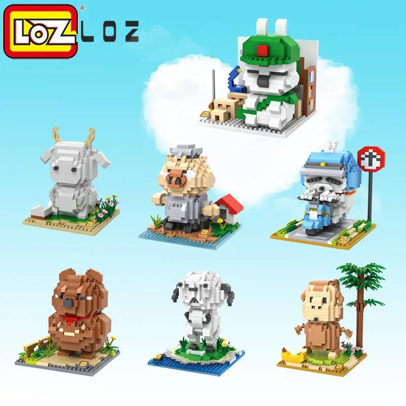 

LOZ Building Blocks animal cow and pig and rabbit Action Minions 3D Bricks Blocks toys Educational toys,funny