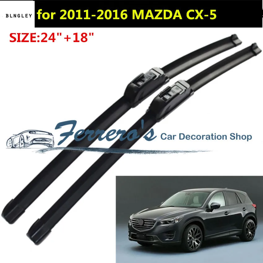 

2pcs/lot SG-001 Wiper blades for 2011-2016 MAZDA CX-5 CX5 CX 5 24"+18" fit standard J hook wiper arms car accessories