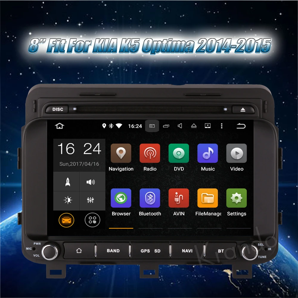 Best Krando 8" Android 9.0 car audio radio for Kia K5 Optima 2014-2015 gps dvd player navigation multimedia system WIFI 3G DAB+ 1