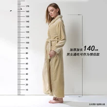 Халаты осень-зима фланель кораллового цвета халат удлиненный Теплый Женский для влюбленных тонкий плюс халат размера пижамы