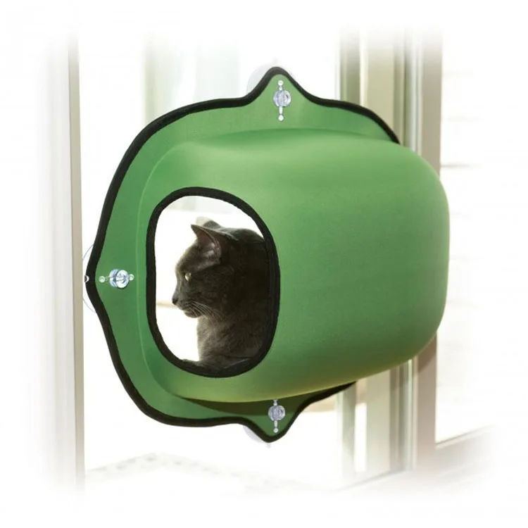 Кошечка, окно, кровать для кошки, шезлонг, теплая кровать, гамак для питомца, для отдыха и кошачьего домика, мягкая и удобная клетка для Ferret кошек - Цвет: green