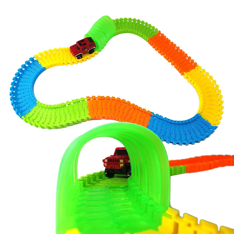 DIY собрать Универсальный Гоночный Набор трек автомобиль гибкий обучающий рельс автомобиль головоломка игрушка для детей