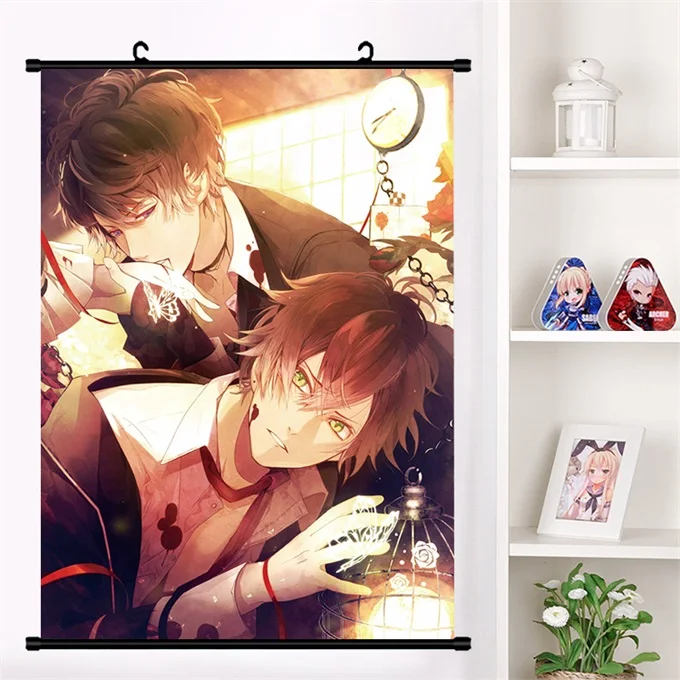 Аниме DIABOLIK LOVERS Komori Yui Sakamaki Shu sakamaki reiji Настенная роспись плакат Настенные подвесные плакаты коллекция домашнего декора - Цвет: M