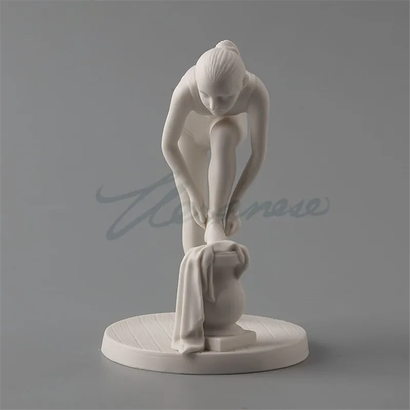 Modern Ceramic Ballet Girl Statue Ballerina Sculpture Abstract Characters Figurine Home Decoration R1857