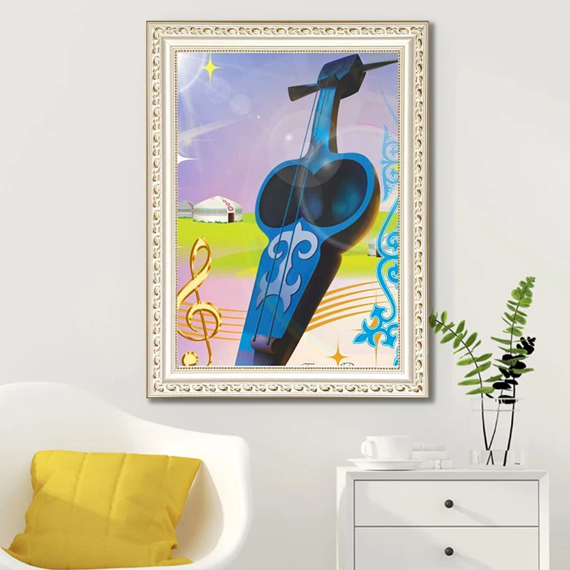 BUY DIY diamond painting cross Stick a harp 5d icon diamond embroidery mosaic decoration new year gift