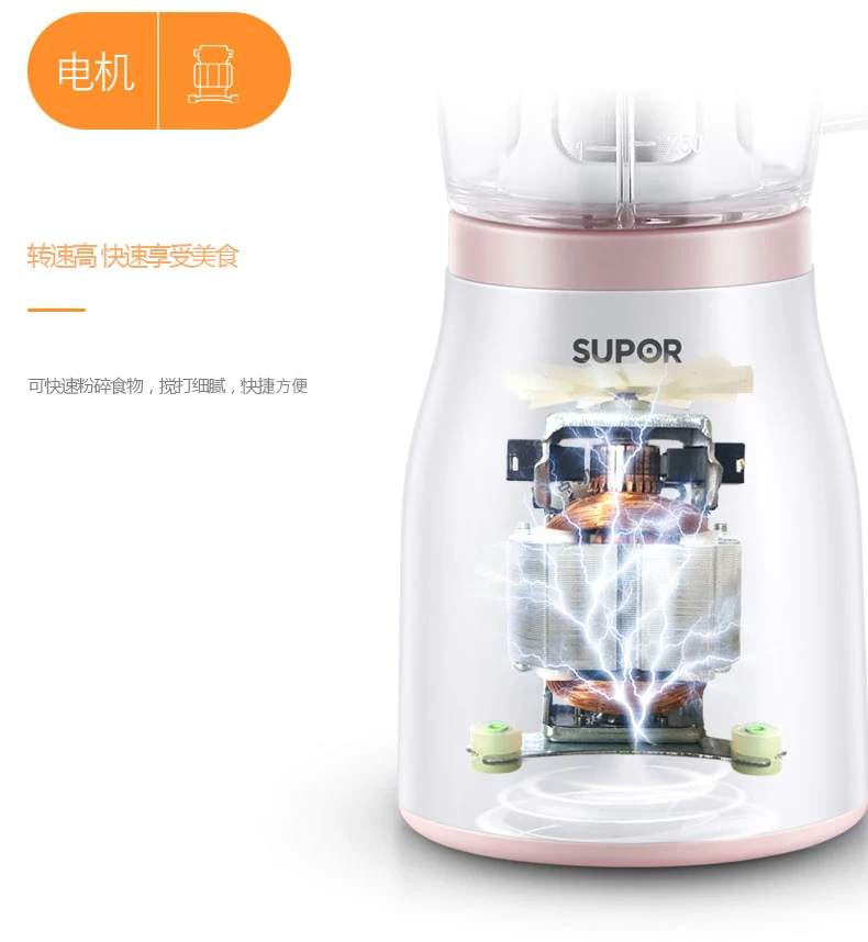 Supor 5 In 1 Portable Multi Fruit Juicer Machine with 4 Cups 5 Knives Mini Blenders Mixer Dry Grinding Meat Grinder Kitchen Aid