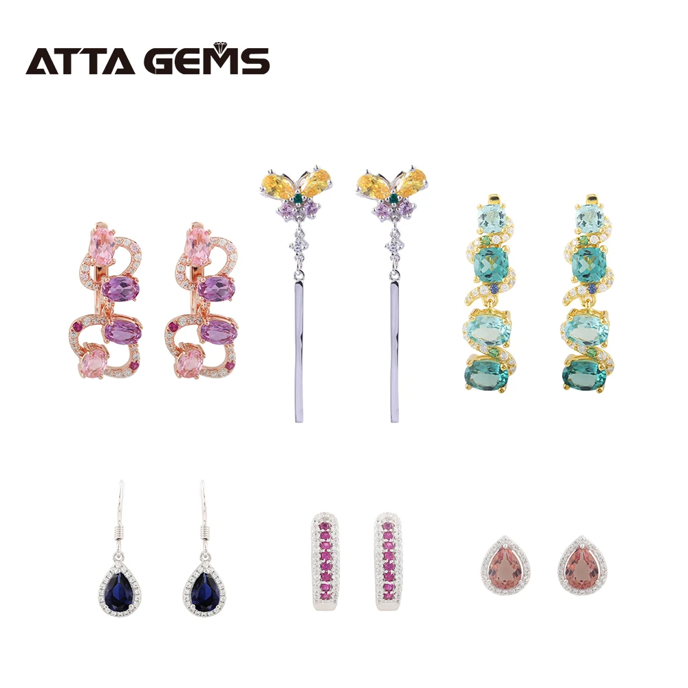 

7 Days Weekly Stud Earring for Women Created Zultanite Ruby Sapphire Design Colorful Earring Special S925 Earrings